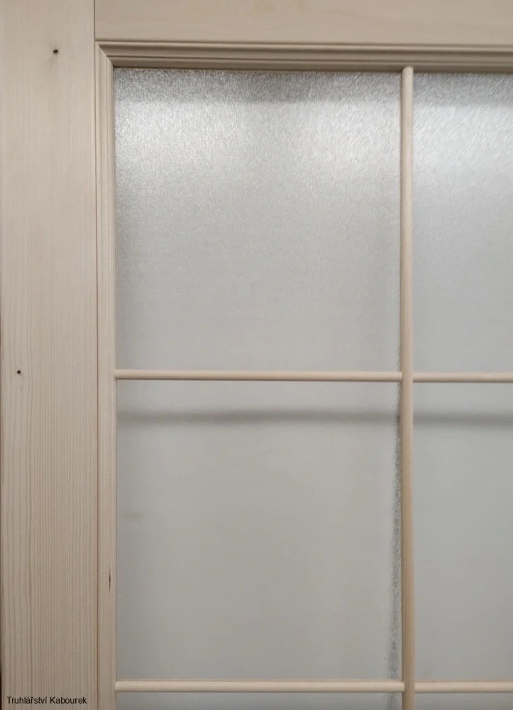 Dveře int. smrkové celoprosklené