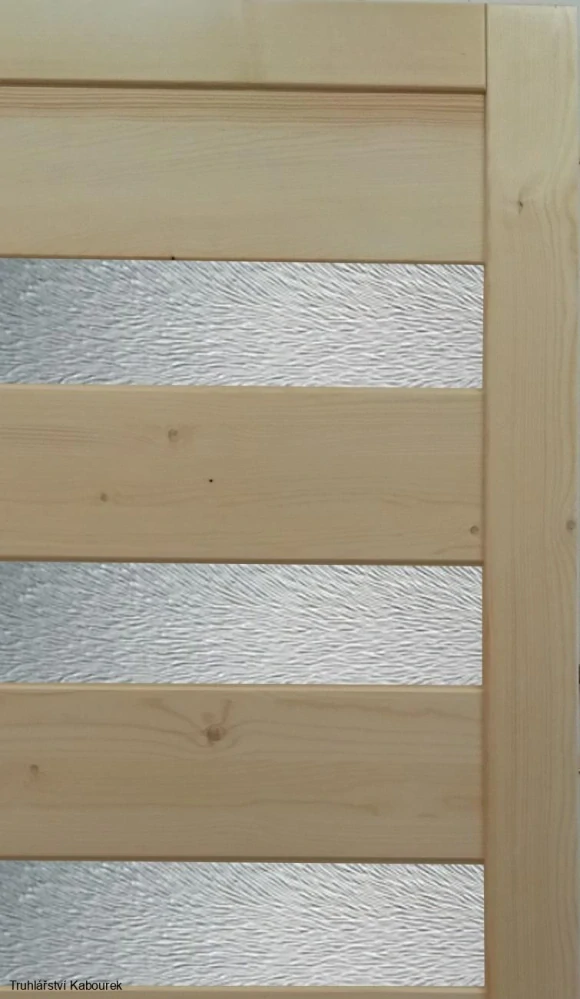 Dveře interiérové smrkové soft. prosklené